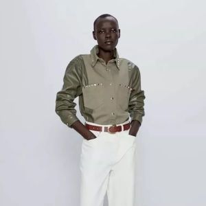 Zara Women’s Contrasting Faux Leather Jacket-Bin-1